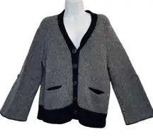 Womens Sweater Size Small Merino Wool Cashmere V-Neck Button Front Cardigan