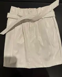 Kendall & Kylie Cream Faux Leather Skirt