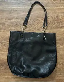 MICHAEL KORS black gold shoulder bag purse tote