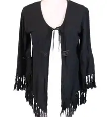 Haute Society Kimono Fringe Top Medium