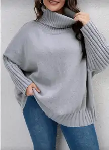 Turtleneck oversized knit sweater
