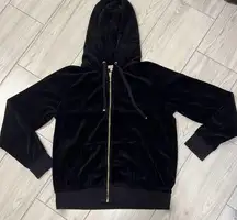 Juicy Couture women's black zipup sweater size medium vintage condition   check