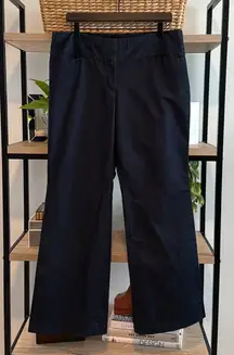 Express Editor Mid-Rise Chambray Wide Leg Woven Career Dress Pant Trouser, 12