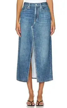 NWT rag & bone Clara Midi in Cameron Liquid Miramar Photo Printed Jean Skirt 29