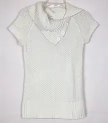 No Boundaries Y2K Knit Sweater Small Chunky Nit Cowl Neck Short Sleeve Angelcore