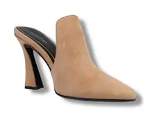 Natori Suede Mules Buff Nude Size 9 New