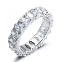 SIZE 7 925  Oval Cubic Zirconium Eternity Ring