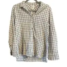 J. Crew	Women's Boy Fit Gingham Popover 3/4 Shirt