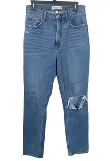 Abercrombie & Fitch the ‘90s slim straight ultra high rise distressed jeans 30