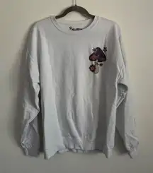 Bowery Supply Co Colorful Mushroom White Crewneck Sweatshirt-Women’s Size Medium
