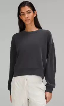 Lululemon Softstreme Perfectly Oversized Cropped Crew Dark Grey Size 2