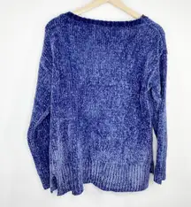 Jones New York Blue Crew Neck Long Sleeve Knit Sweater Women's Size Small S