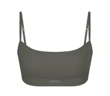 Cotton Rib Scoop Bralette - Juniper - small