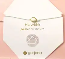 Power Gemstone Cord Howlite Bracelet 18k Gold Plated White Promotes Calm