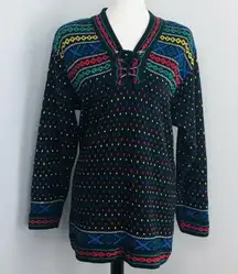 Liz Wear Claiborne Vintage Ski Sweater Womens Medium