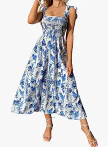 MakeMeChic Women’s Fall Floral Dress