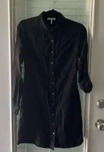 Three Dots Shirt  Dress XS Roll Tab Sleeves Made In The USA