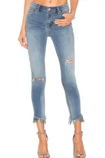 We the Free Great Heights Distressed Frayed In Sky Skinny Jeans Cropped size 26