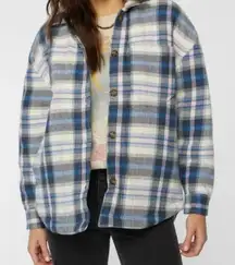 O'Neill Size XL Plaid Flannel Sherpa Fleece Lined Shacket Button Up Shirt