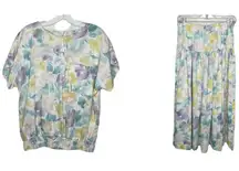 Vintage Russ Floral‎ Skirt Set