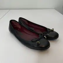 Marc by Marc Jacobs Black Leather Round Toe Ballet Flats Size 39.5