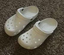 white crocs, scuffed size W:8 M:6