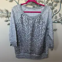❤️GAP grey pullover sweatshirt Silver sequin front M CLEARANCE