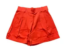 Betabrand Women's Orange 90s Pleated Trouser‎ High Waist Dress Shorts - Size M