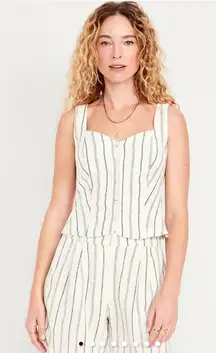 Old Navy Button-Front Linen-Blend Vest