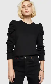 Pam & Gela Black Puff Sleeve sweatshirt Size Small