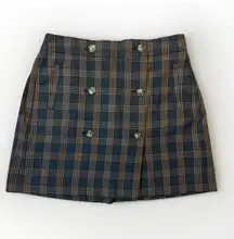 Madewell Plaid Double-Breasted Mini Skirt SZ Large