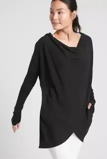 Athleta Purana Wrap Sweatshirt Size Medium Black