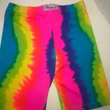 Bskinz rainbow tie dye womens spandex compression shorts