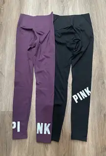 2 Victoria's Secret Pink Compression V High Waist Full Length Legging, Size‎ XS
