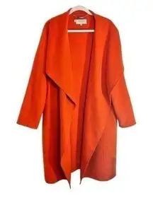 Hobbs London Odelia Women’s Wrap Coat Size 12 Wool Blend Red/Orange