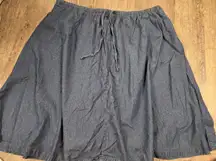 Woman Within NEW Drawstring Denim Skirt Dark Wash Plus Size 30W Petite