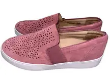 Vionic Women’s Kani Rose Pink Suede Perforated Slip On Sneaker Shoe size 8