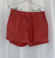 Red Linen Shorts