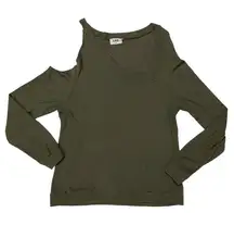 LNA Asymmetrical Single Cold Shoulder Top - Tea Leaf - Medium