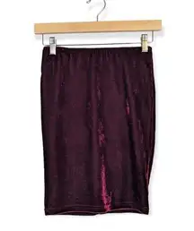 NWT Tobi Dark Red Wine Higher Ground  Velvet Stretch Mini Skirt