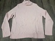 Talbots Ribbed Stretch Light Pink Turtleneck Sweater Pullover Thin Size XL
