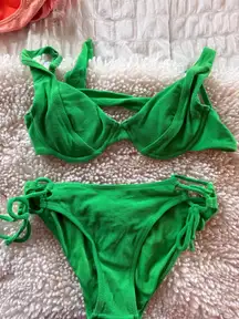 Green Terry cloth bikini 