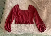 Deep Red Longsleeve Blouse