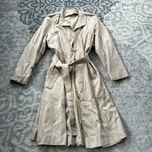 Vintage London Fog Belted Trench Coat Tan 14