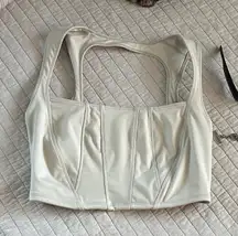 Free people movement corset square neck, open back sport bra, crop top, M