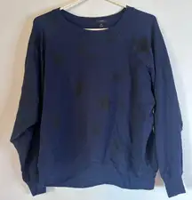 J.Crew Navy Star Sweatshirt Women’s M Celestial Sky Print Fair Trade Reimagined