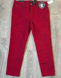 Wine Curve Appeal Slim Fit Pants Vibrant Style