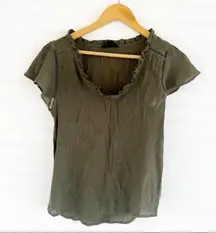 Anthro E&M green blouse Size Small