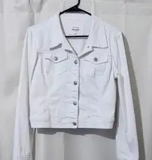 Pre-Owned White Denim Wax Jean Jacket Size Medium