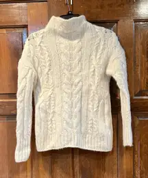 Vince Alpaca Blend Cream Cable Knit Turtleneck Sweater Women’s Size XXS
